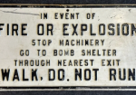 Fire or Explosion Bomb Shelter Heavy Embossed 30″ SST Sign
