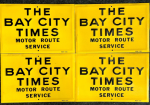 Lot of (4) Vintage The Bay City Times Motor Route Service SST Signs w/ Reflective Paint