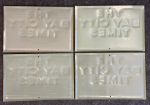 Lot of (4) Vintage The Bay City Times Motor Route Service SST Signs w/ Reflective Paint
