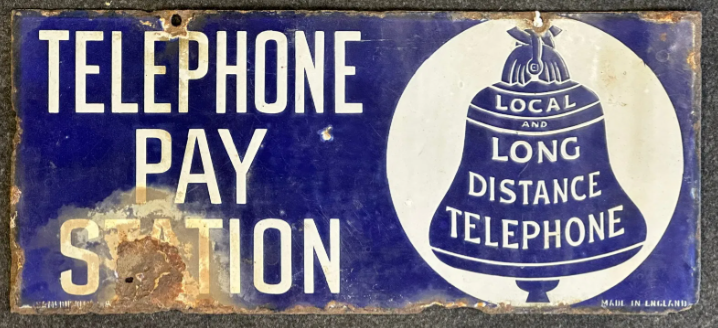 English Telephone Pay Station DSP Sign Local and Long Distance