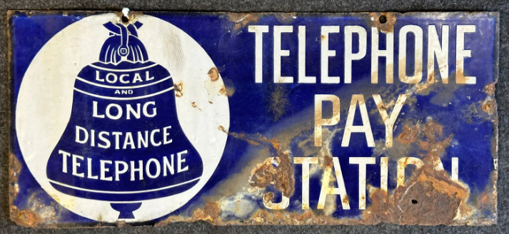 English Telephone Pay Station DSP Sign Local and Long Distance