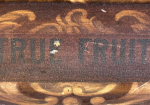 “TRUE FRUIT” Antique Self Framed Still Life Metal Advertising SST Litho Sign