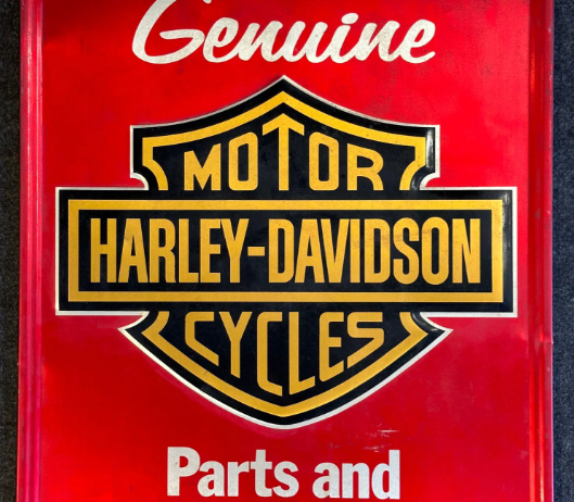 Insist On Genuine Harley Davidson Motor Cycles Embossed SST Sign