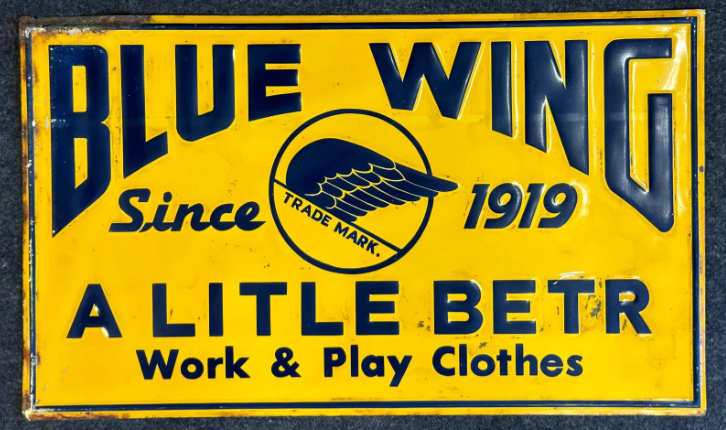 Blue Wing Work & Play Clothes SST Embossed Sign