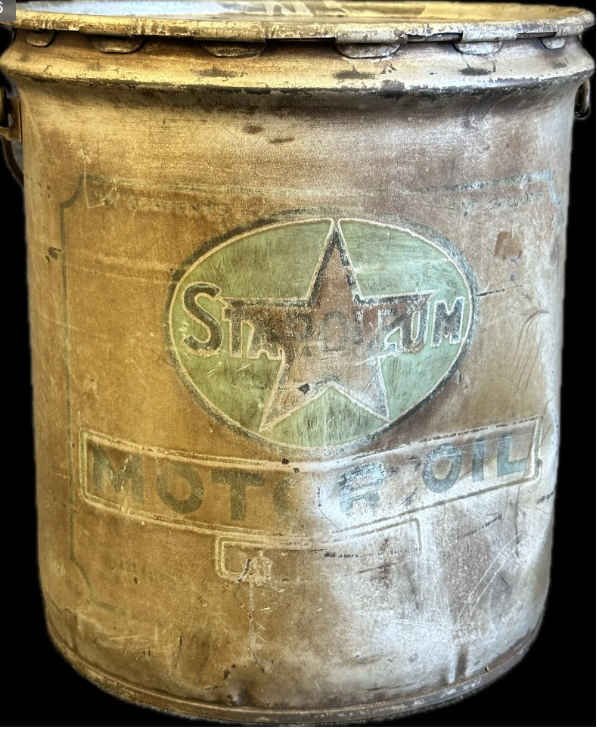 STAROLEUM 5 Gallon White Star Refining SST Motor Oil Can