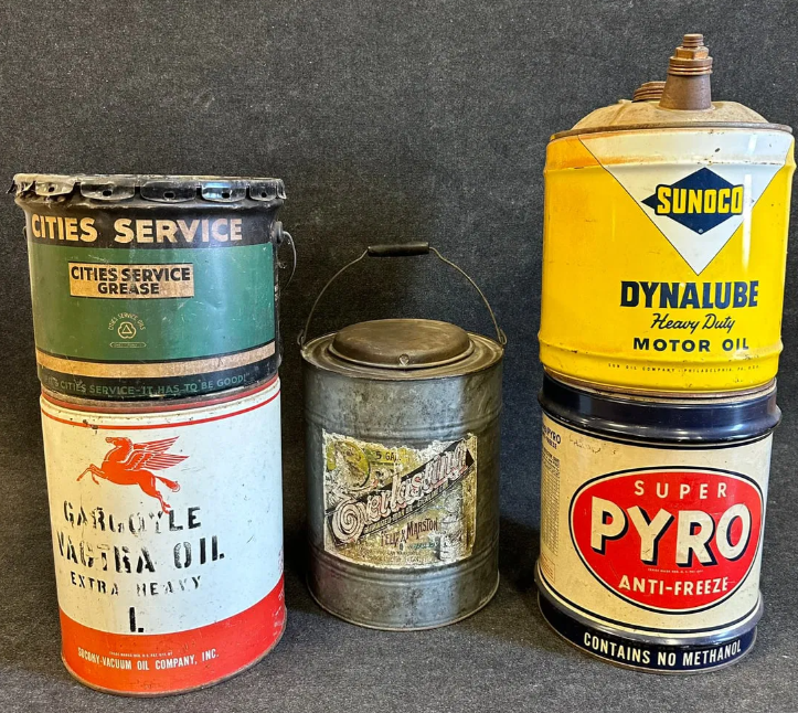 Sunoco, Pyro, Gargoyle, Cities Service, Everlasting Set of Five SST cans