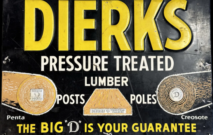 Dierks Pressure Treated Lumber Posts & Poles SST Sign