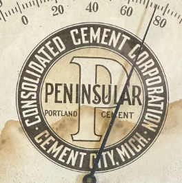 Peninsular Portland Cement Metal Framed Dial Thermometer