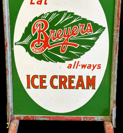 Breyer’s Ice Cream Double Sided Porcelain Curb Sign