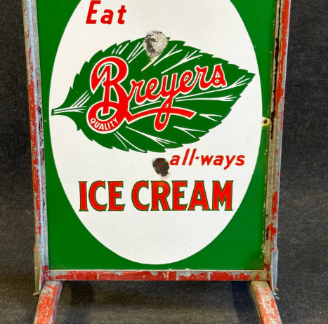 Breyer’s Ice Cream Double Sided Porcelain Curb Sign
