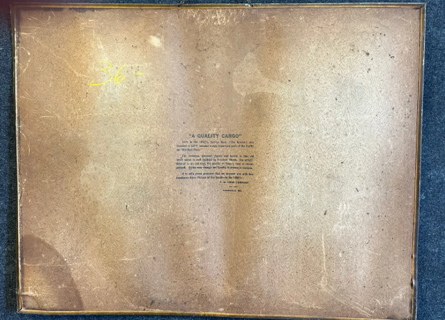 Cooks Goldblume Beer “A Quality Cargo in 1853” TOC Sign