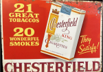 Chesterfield King Cigarettes Embossed SST Tobacco Sign