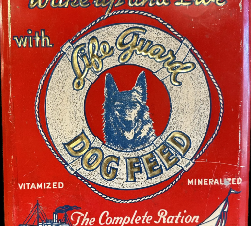 Life Guard Dog Feed Embossed TOC Sign The Ubiko Milling Co. Cincinnati