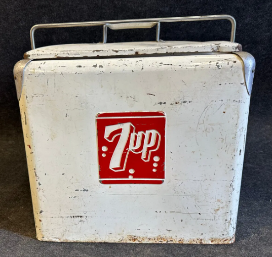 7up Soda Pop Progress Refrigerator Co Metal Ice Chest Cooler W/ Insert