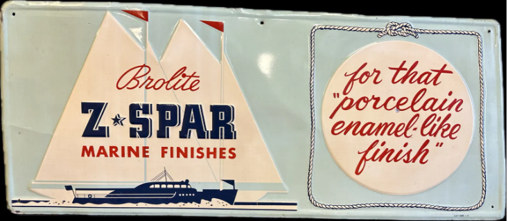 Brolite Z-Spar Marine Finishes “For That Porcelain Enamel-Like Finish” Embossed SST Sign