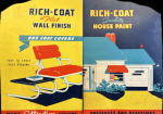 Pair 1950s Rich-Coat House Paints & Wall Finish Cardboard Easel Back Signs