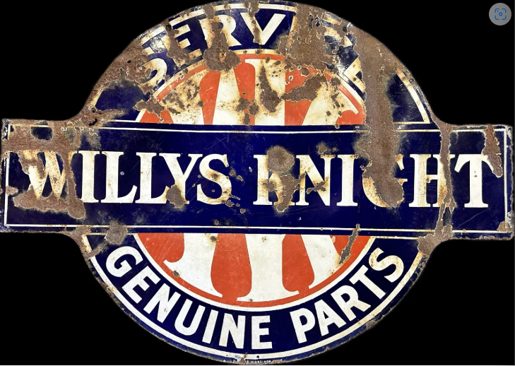 Willys Knight Service & Genuine Parts DSP 40 Inch Sign