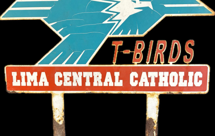 Lima Ohio Central Catholics T-Birds Die Cut SST Sign