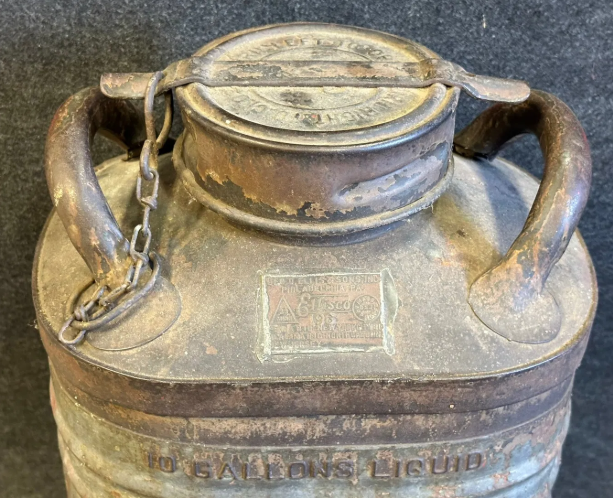 Sunoco Motor Oil 10 Gallon Ellisco Metal Oil Can Canister