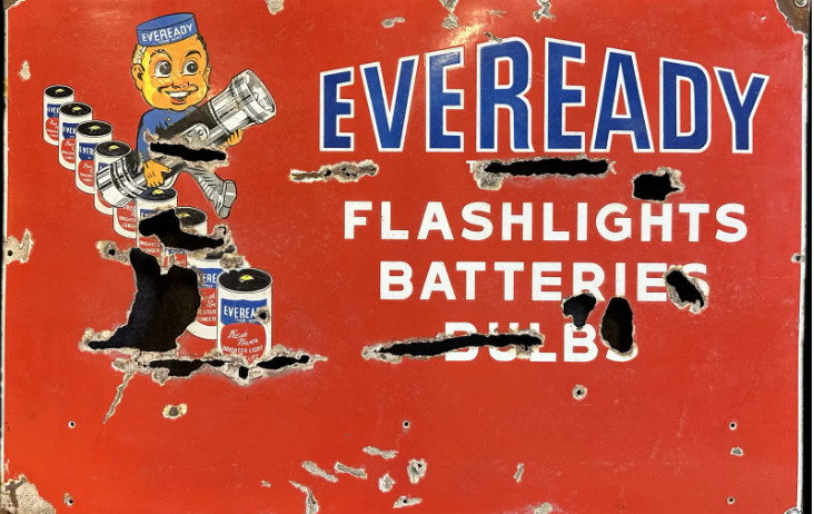 Eveready Flashlights Batteries Bulbs SSP Sign