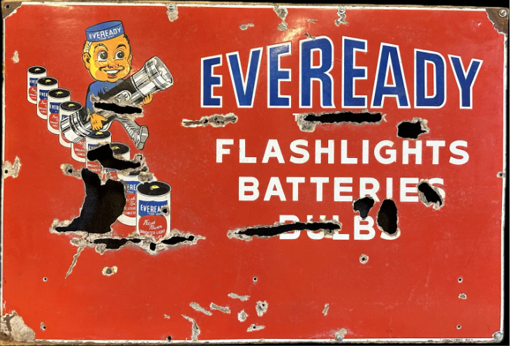 Eveready Flashlights Batteries Bulbs SSP Sign