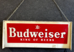 Budweiser King of Beers Large Plastic Face Metal Body Lighted Sign