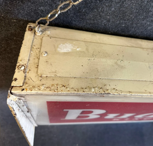 Budweiser King of Beers Large Plastic Face Metal Body Lighted Sign