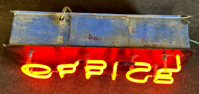 Industrial “Office” Working Neon Sign Metal Can