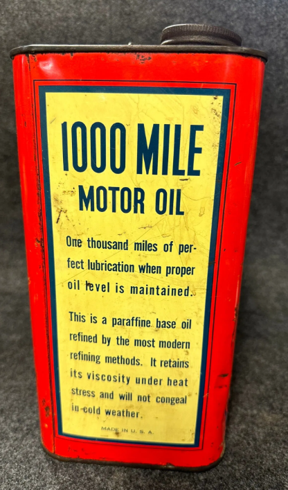 1930s Penn-Glenn Oil Works 1000 Mile Motor Oil 2 Gallon Oil SST Can