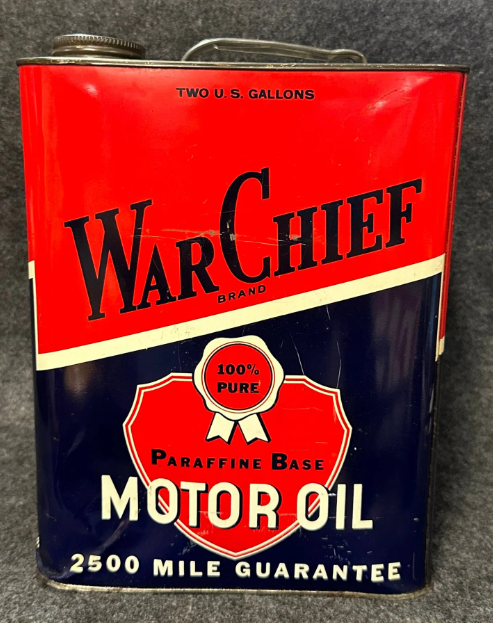 War Chief Paraffine Base Motor Oil 2 Gallon SST Oil Can North Portland OR