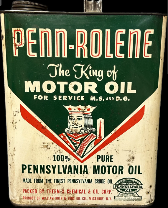 Penn-Rolene King of Motor Oils 2 Gallon SST Oil Can Therm-X Chemical Co