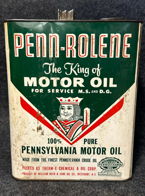 Penn-Rolene King of Motor Oils 2 Gallon SST Oil Can Therm-X Chemical Co