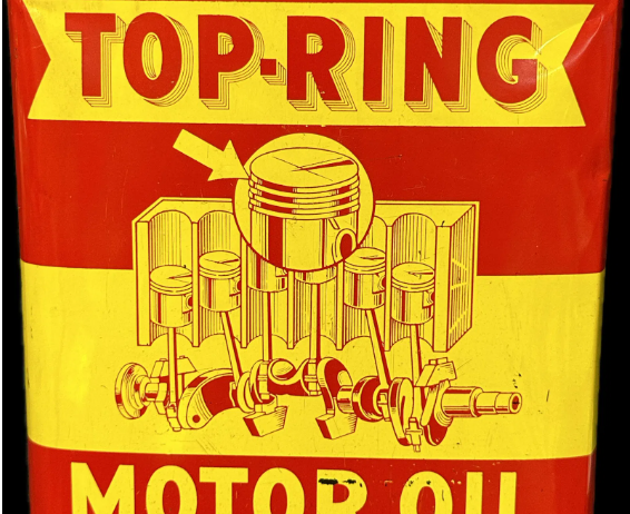 Top-Ring Motor Oil 2 Gallon SST Oil Can Phoenix Oil Co Augusta GA