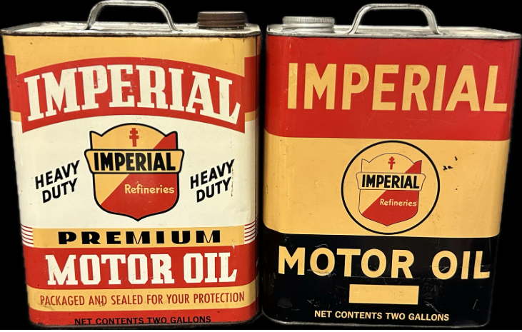 Imperial Motor Oil 2 Gallon SST Oil Cans Imperial Refining St Louis MO