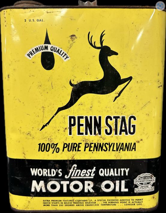 Penn Stag 100% Pure Pennsylvania 2 Gallon Philadelphia Motor Oil SST Can