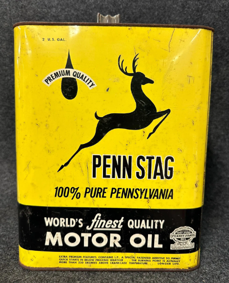 Penn Stag 100% Pure Pennsylvania 2 Gallon Philadelphia Motor Oil SST Can