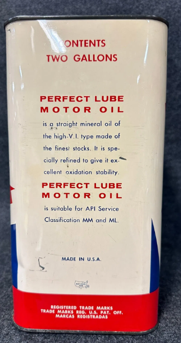 Perfect Lube Motor Oil 2 Gallon SST Can