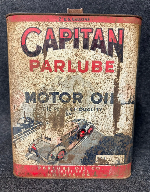 Capitan Parlube Peak Of Quality 2 Gallon Motor Oil SST Can Beckett Bros Holmes PA