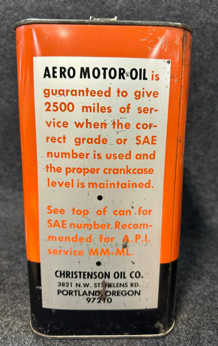 Super Refined Aero Motor Oil 2500 Mile Guarantee 2 Gallon Motor Oil SST Can