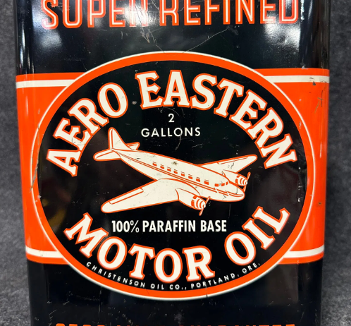 Aero Eastern Super Refined 2 Gallon Motor Oil 100% Paraffin Base SST Can
