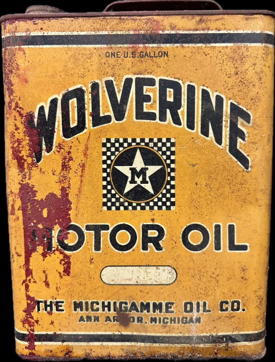 Wolverine Motor Oil Scarce 1 Gallon Slim SST Can The Michigamme Oil Co Ann Arbor Michigan