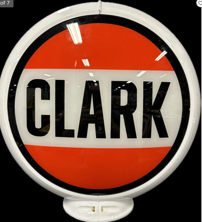 Clark 13.5″ Complete Original Gas Pump Globe in Reproduction Body