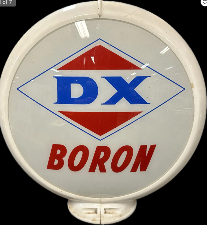DX Boron Complete 13.5″ 1960s Gas Pump Globe