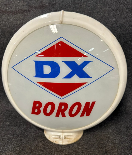 DX Boron Complete 13.5″ 1960s Gas Pump Globe