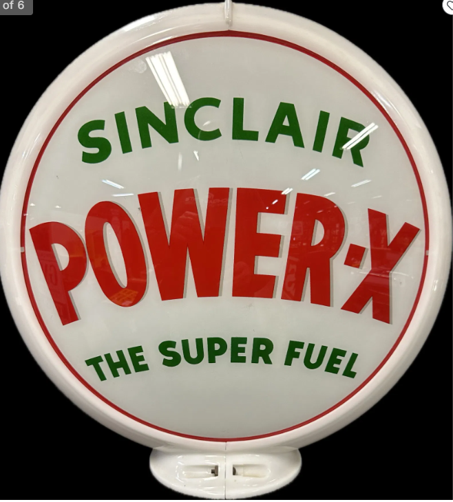 Sinclair Power-X “The Super Fuel” Complete 13.5″ Gas Pump Globe