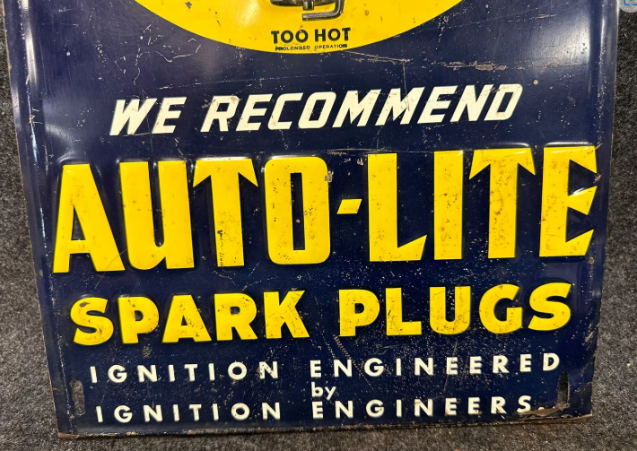 Auto Light Spark Plugs SST Embossed Sign