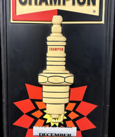 Champion Spark Plugs Plastic Molded Calendar Sign
