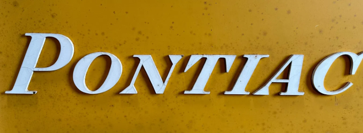 Pontiac Yellow & White Wood 42″ Dealership Sign