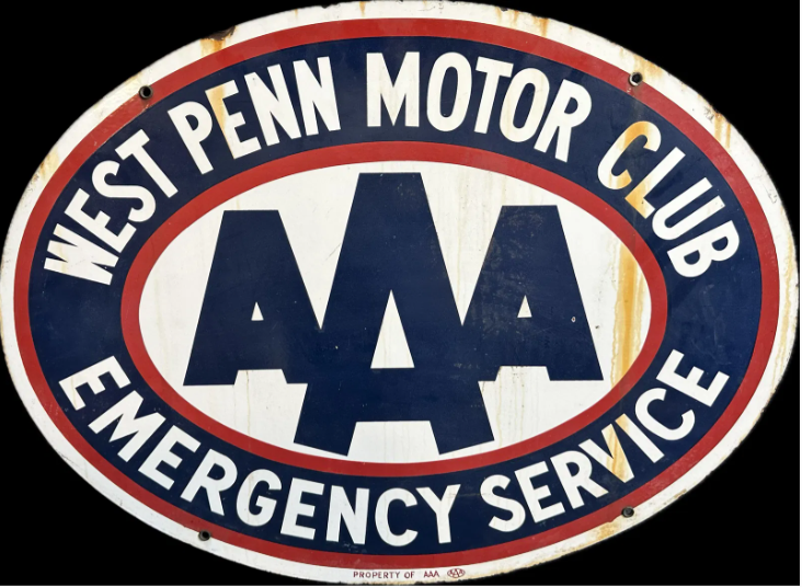 West Penn Motor Club DSP AAA Emergency Service Sign