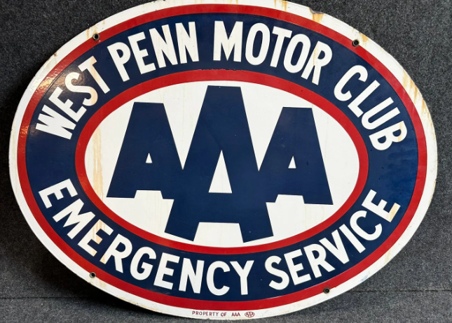 West Penn Motor Club DSP AAA Emergency Service Sign